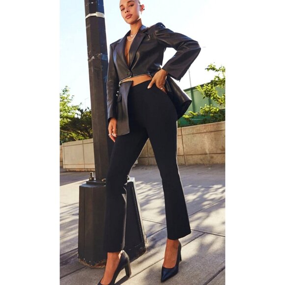 SPANX Pants - Spanx Polished Kick Flare Classic Black Ponte High-Rise Waist Trousers Slacks 2X